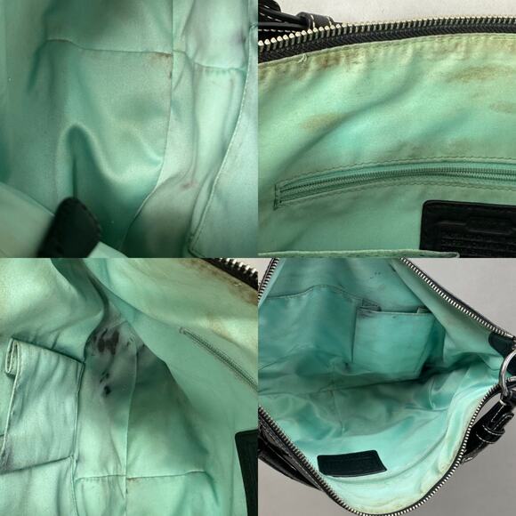 Coach F14886 Black Laura Smooth & Patent Leather Hobo Handbag Purse Coach Bag - Picture 16 of 16